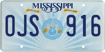 MS license plate OJS916