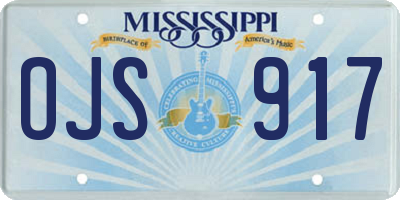 MS license plate OJS917