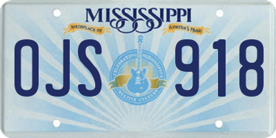 MS license plate OJS918