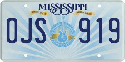 MS license plate OJS919