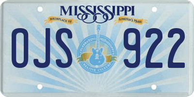 MS license plate OJS922
