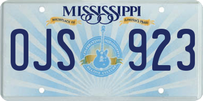 MS license plate OJS923