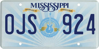 MS license plate OJS924