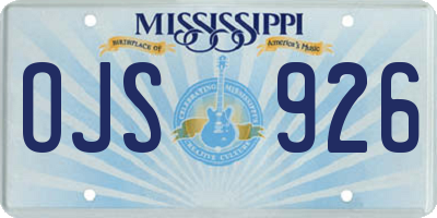 MS license plate OJS926