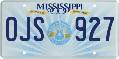 MS license plate OJS927
