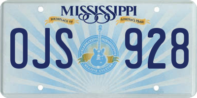 MS license plate OJS928