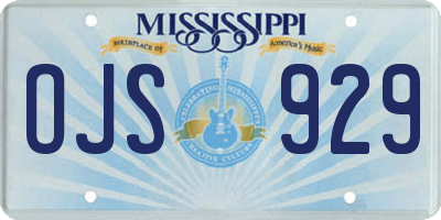 MS license plate OJS929