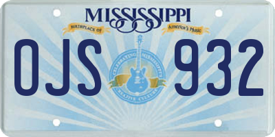 MS license plate OJS932