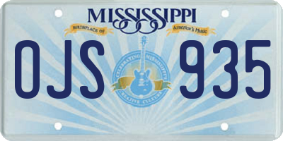 MS license plate OJS935