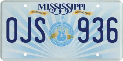 MS license plate OJS936
