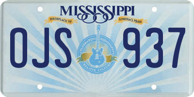 MS license plate OJS937