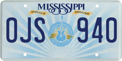 MS license plate OJS940