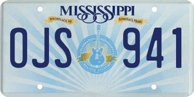 MS license plate OJS941