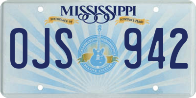 MS license plate OJS942