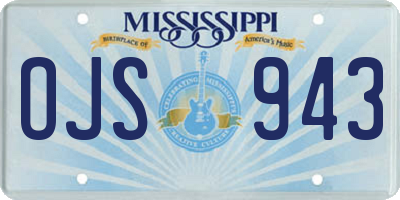 MS license plate OJS943