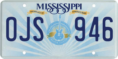 MS license plate OJS946