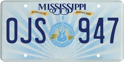 MS license plate OJS947