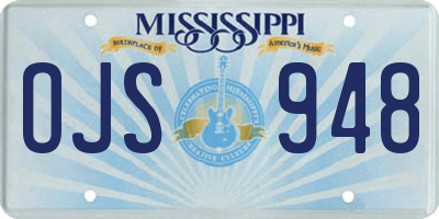 MS license plate OJS948