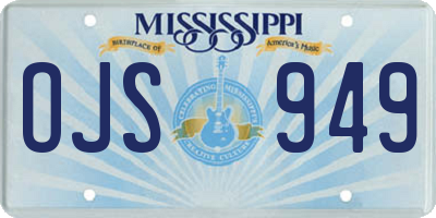 MS license plate OJS949