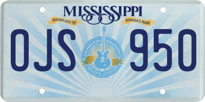 MS license plate OJS950