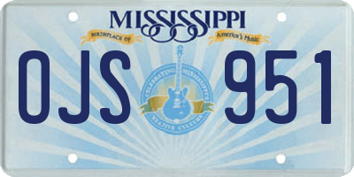 MS license plate OJS951