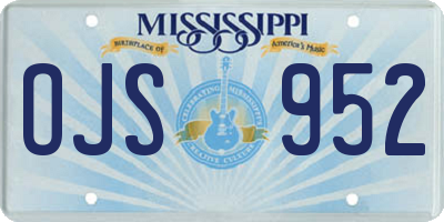 MS license plate OJS952