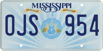 MS license plate OJS954