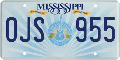 MS license plate OJS955