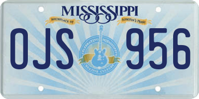 MS license plate OJS956