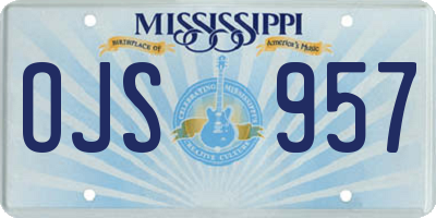 MS license plate OJS957