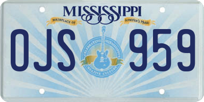 MS license plate OJS959