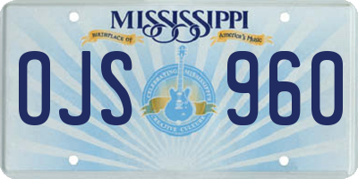 MS license plate OJS960