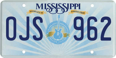 MS license plate OJS962