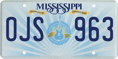 MS license plate OJS963
