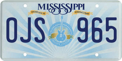 MS license plate OJS965