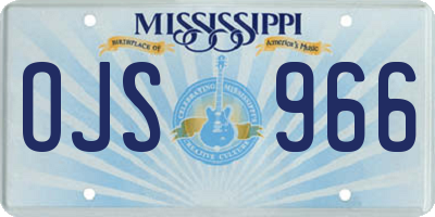 MS license plate OJS966