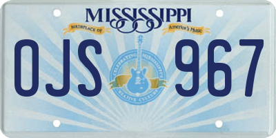 MS license plate OJS967