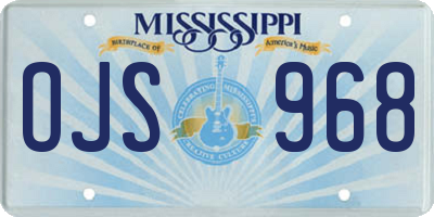 MS license plate OJS968