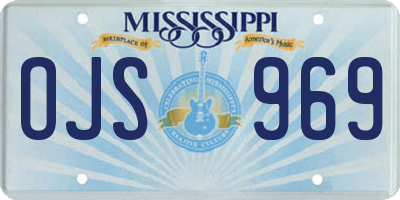 MS license plate OJS969