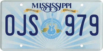 MS license plate OJS979