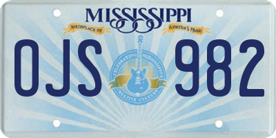 MS license plate OJS982