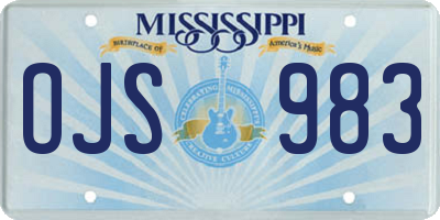 MS license plate OJS983