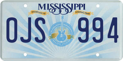 MS license plate OJS994