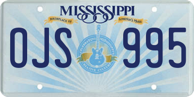 MS license plate OJS995