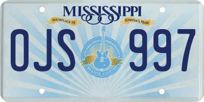 MS license plate OJS997