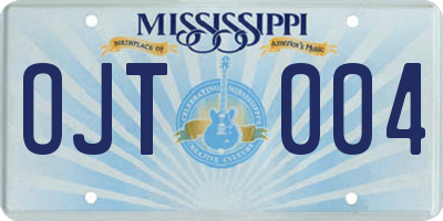 MS license plate OJT004