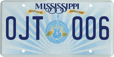 MS license plate OJT006