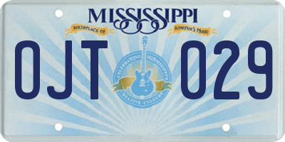 MS license plate OJT029