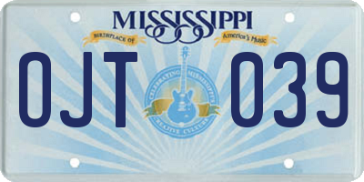 MS license plate OJT039