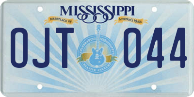 MS license plate OJT044